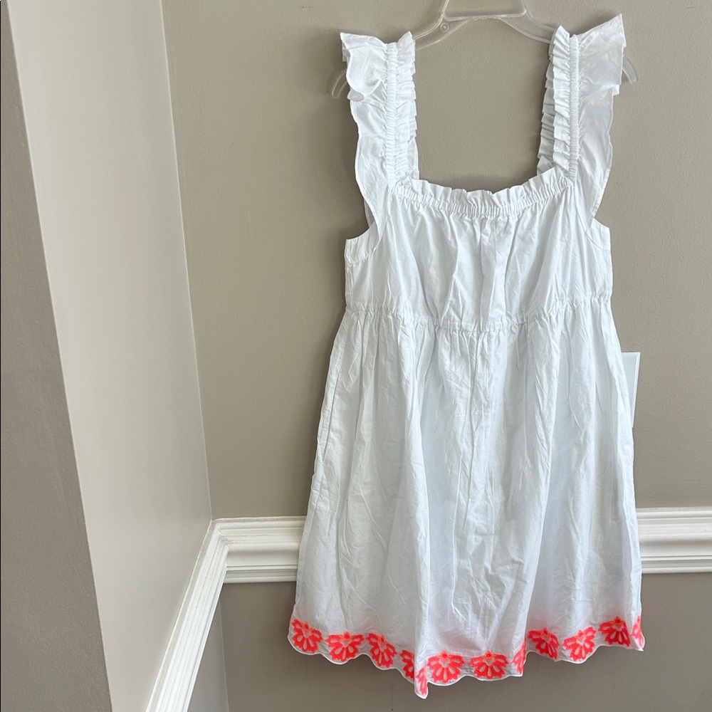 J Crew Factory White Babydoll Flutter Sleeve Sundress NWT Size 14